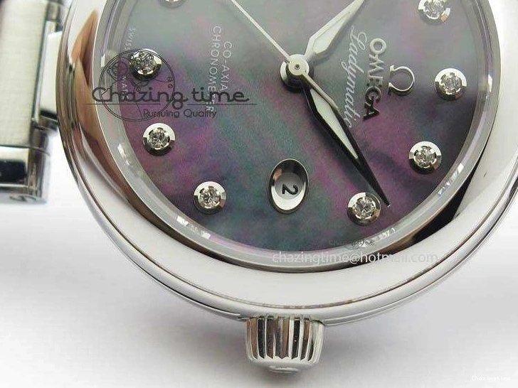 0106 De Ville Lady 34mm SS V6F 1:1 Best Edition Black MOP Dial On SS Bracelet SEIKO NH05A UrbanStyle 8152